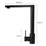 Grifería Lavaplatos Cuello en L Acero Inoxidable Monocontrol 35 cm