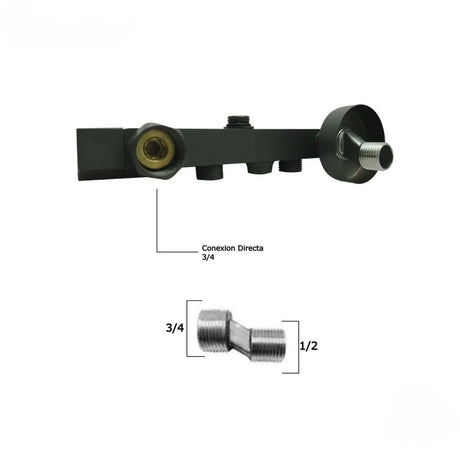 Columna de Ducha Gunmetal 112 cm con Teclado de 4 Funciones