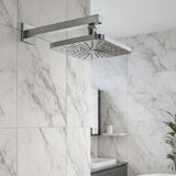 Regadera Rectangular 10 Pulgadas Niquel Texturizado ABS