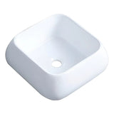 Lavamanos de Sobreponer Semi Cuadrado Cerámico Blanco 40 x 40 cm
