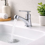 Llave Lavamanos Palanca Cuerpo Metalico Entrada Bronce Color Cromado