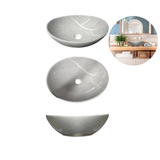 Lavamanos Tipo Canoa Ceramica Gris Marmol