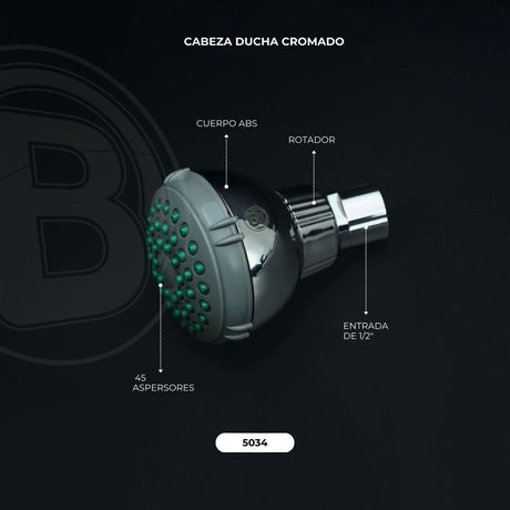 Cabeza de ducha en ABS negra