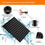 Ducha Regadera Cuadrada Color negro 15cm +Tubo