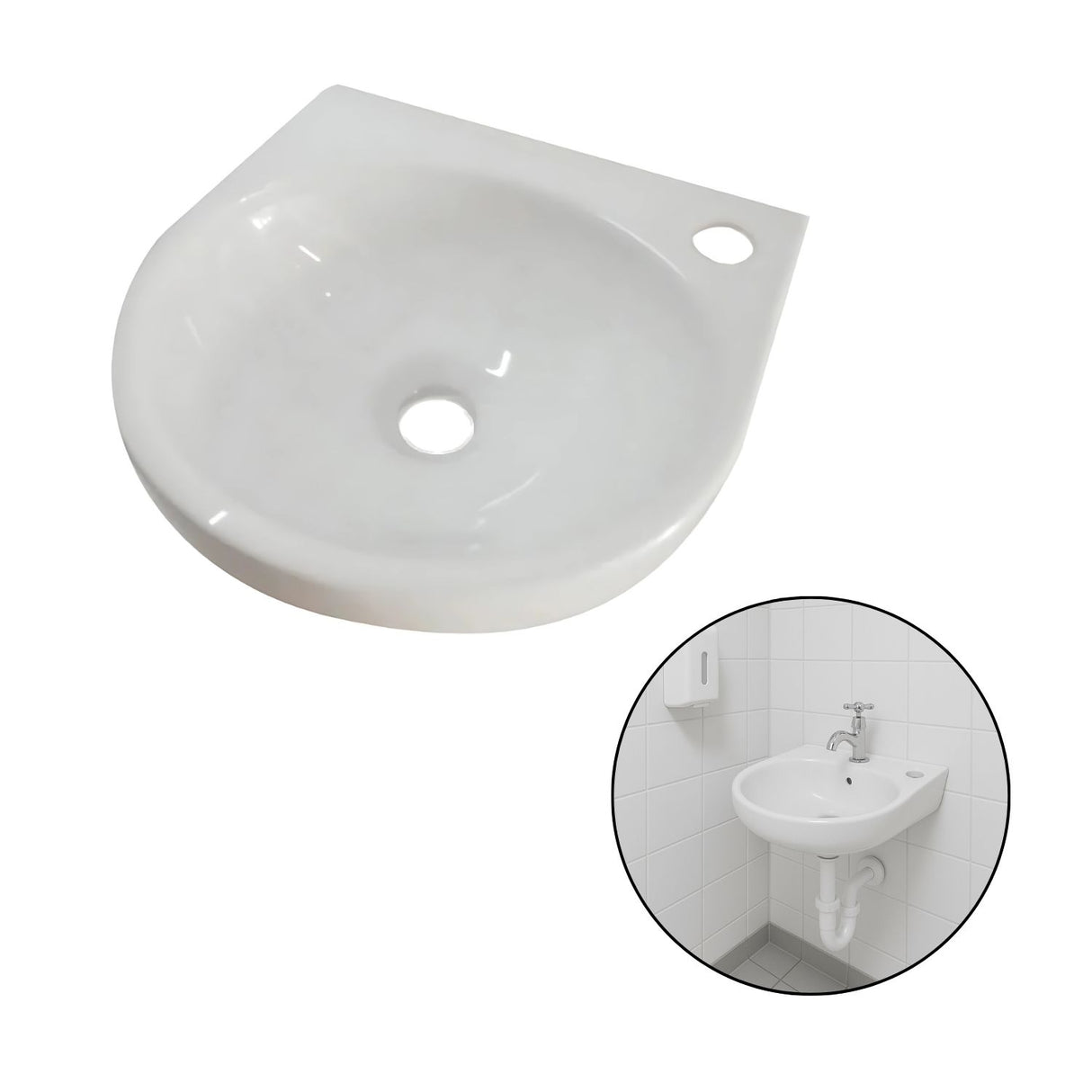Set Griferia Pedal Lavamanos Porcelana Blanco 30x30 Deságües
