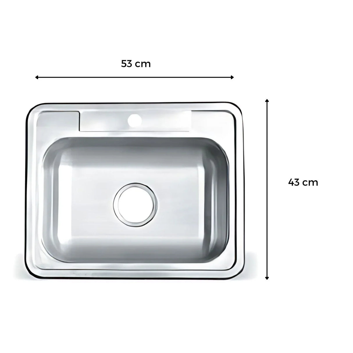 Lavaplatos para Griferia Sobre Poner Acero Inoxidable 1 hueco 53*43