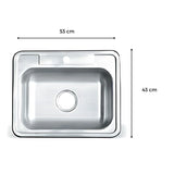 Lavaplatos para Griferia Sobre Poner Acero Inoxidable 1 hueco 53*43