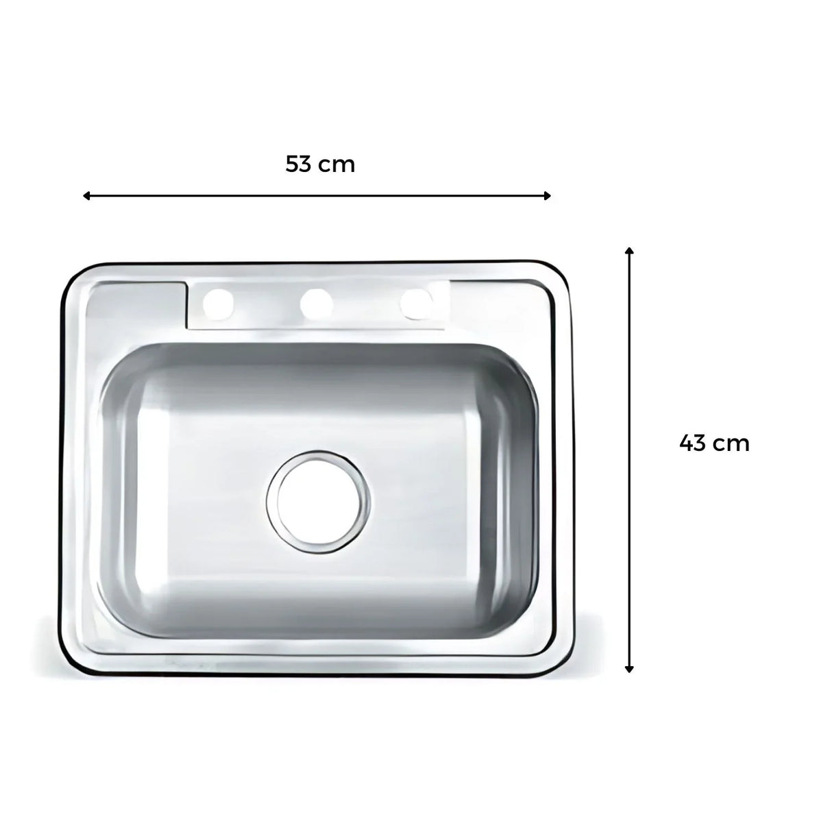 Lavaplatos para Griferia Sobre Poner Acero Inoxidable 3 huecos 53*43