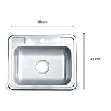 Lavaplatos para Griferia Sobre Poner Acero Inoxidable 3 huecos 53*43