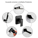 Grifería Monomando Ducha Negro Mate Línea Cuadrato