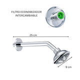 Pack 3 Ducha Regadera ABS Redonda Cromada Filtro Ahorro Agua