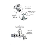 Llave Terminal Cromada 1/2” – Grifo Metálico Resistente para Uso Doméstico y Exterior