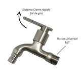 Llave de Acero Inoxidable Terminal, Cocina, Baño, Lavadora, Jardín