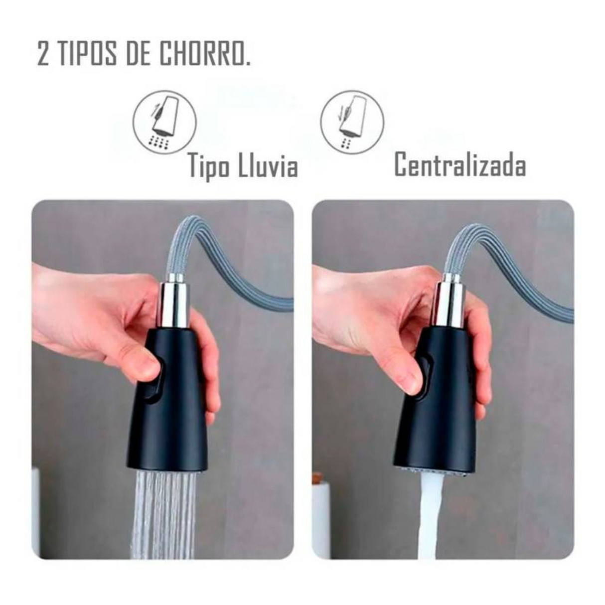 Grifería Monocontrol Lavaplatos Extensible Negro Parma