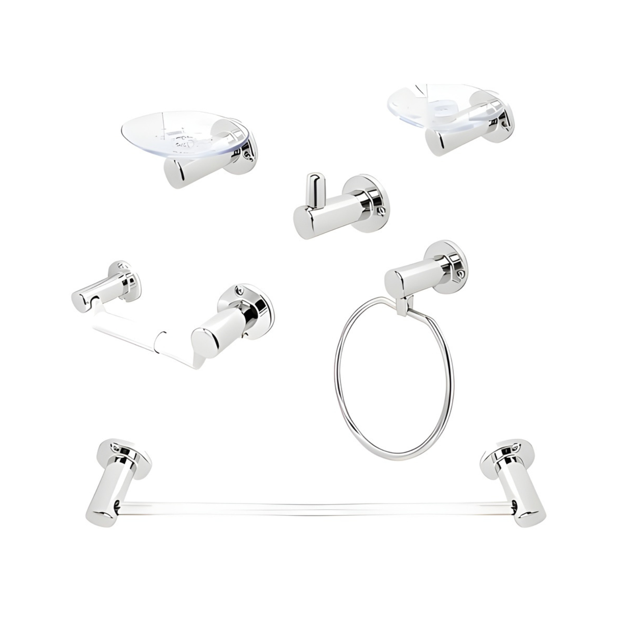 Juego Accesorios Baño 6 Piezas Cromo Salento