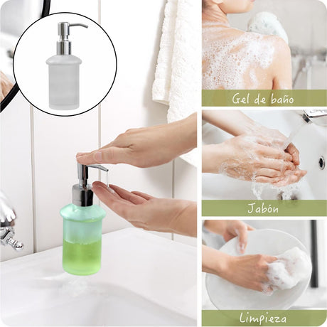 Dispensador de Jabón de Lujo de Mesa con Vaso de Cristal