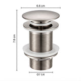 Desagüe Push para Lavamanos Satin 7,8 cm de alto y 6,6 cm de ancho