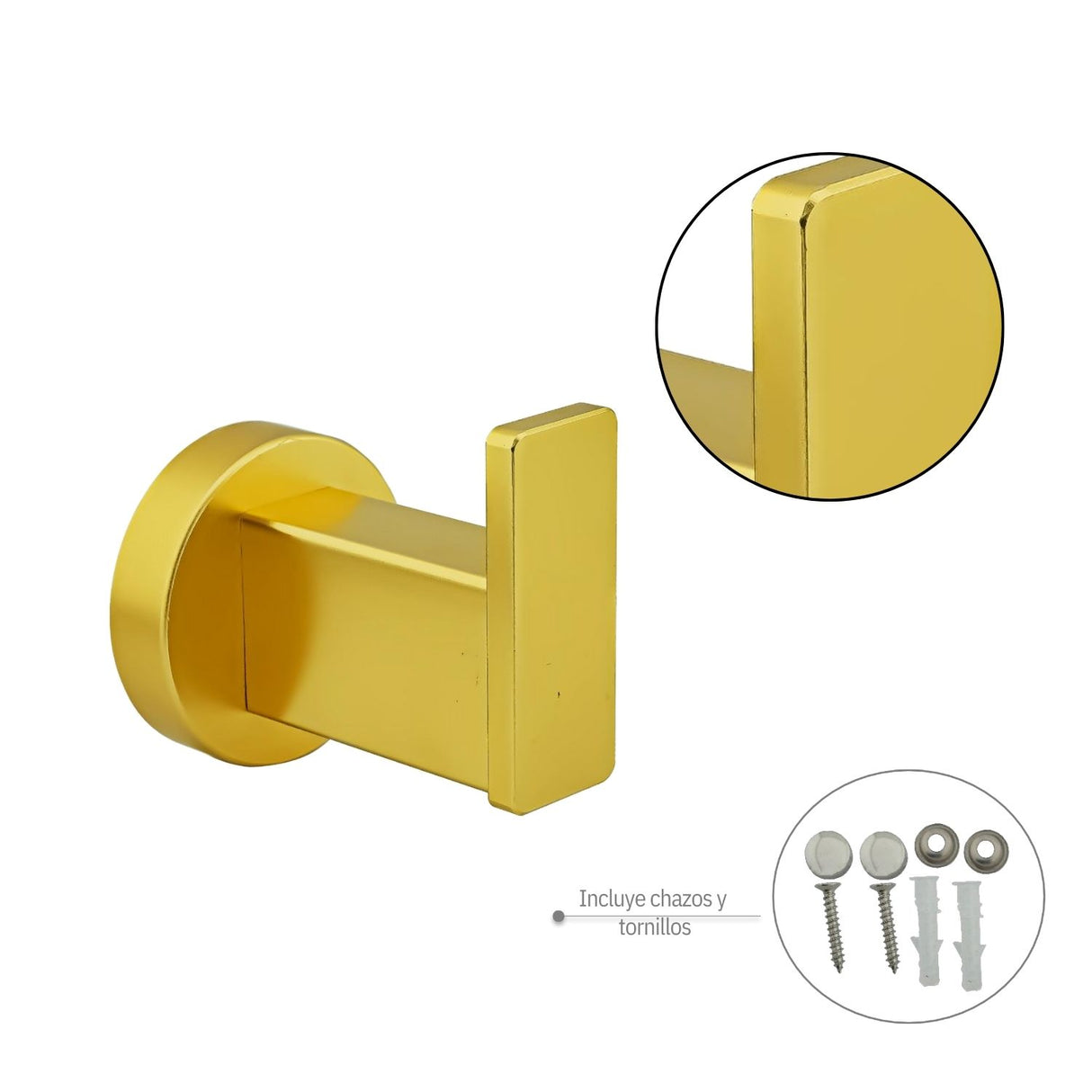 Gancho Perchero Dorado Aluminio- Inoxidable de Alta Calidad