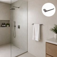 Toallero de Mano Kassel Gris Cobalto en Zamak 23,5 cm para Baño