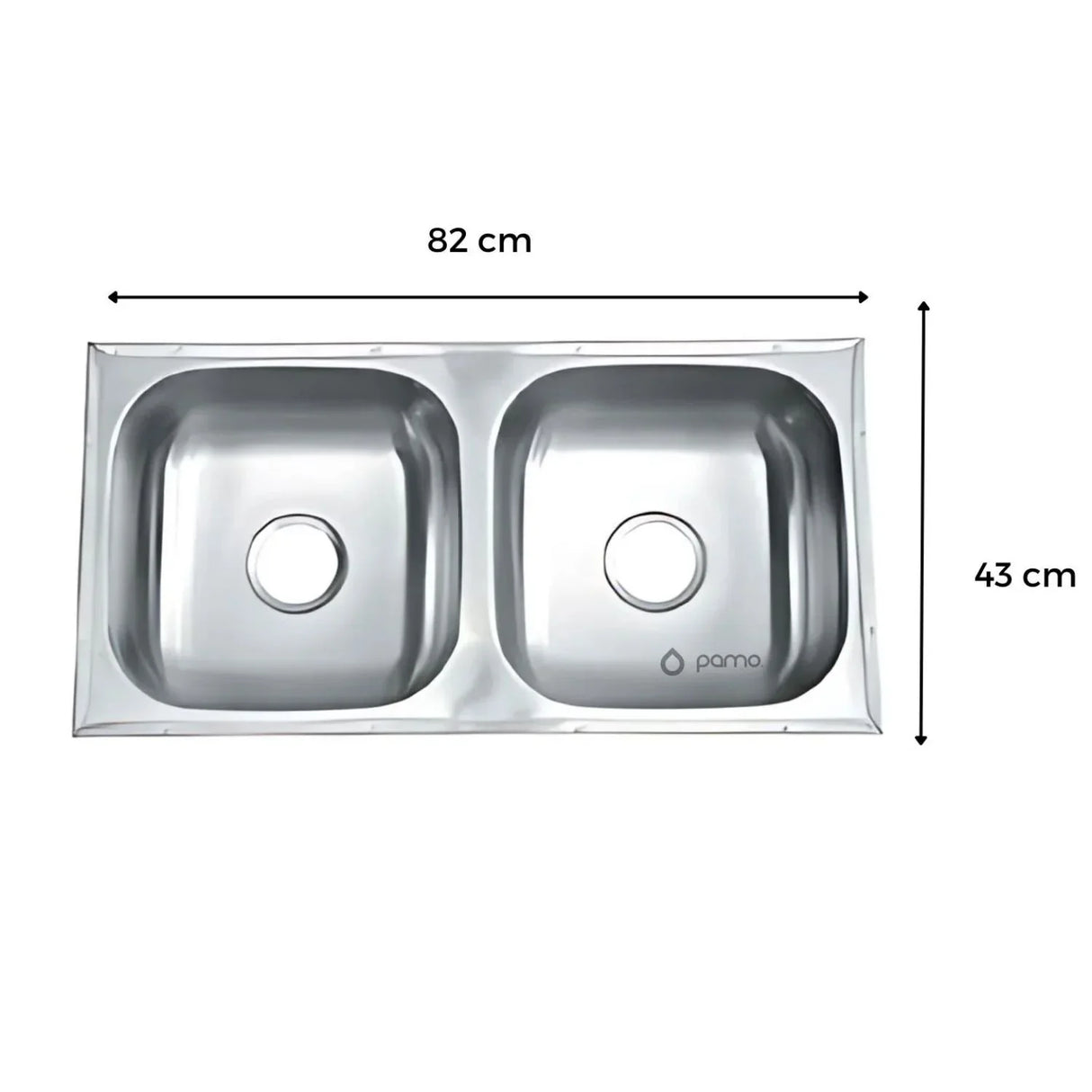 Lavaplatos Doble Acero Inoxidable SubMontar 82 x 43 cm