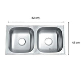 Lavaplatos Doble Acero Inoxidable SubMontar 82 x 43 cm