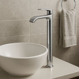 Lavamanos Monomando Alto Spacco Níquel Texturizado