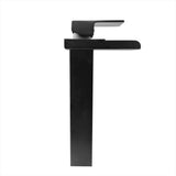Grifería Monocontrol Alta Cascada Negra Mate 29 cm para Lavamanos Sobreponer