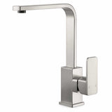Grifería Lavaplatos Cuello en L Cuadrado Satín Monocontrol 34 cm Alto x 23 cm Alcance