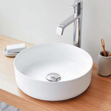 Lavamanos Circular Sobreponer Cerámica Blanca 36X12 Cm