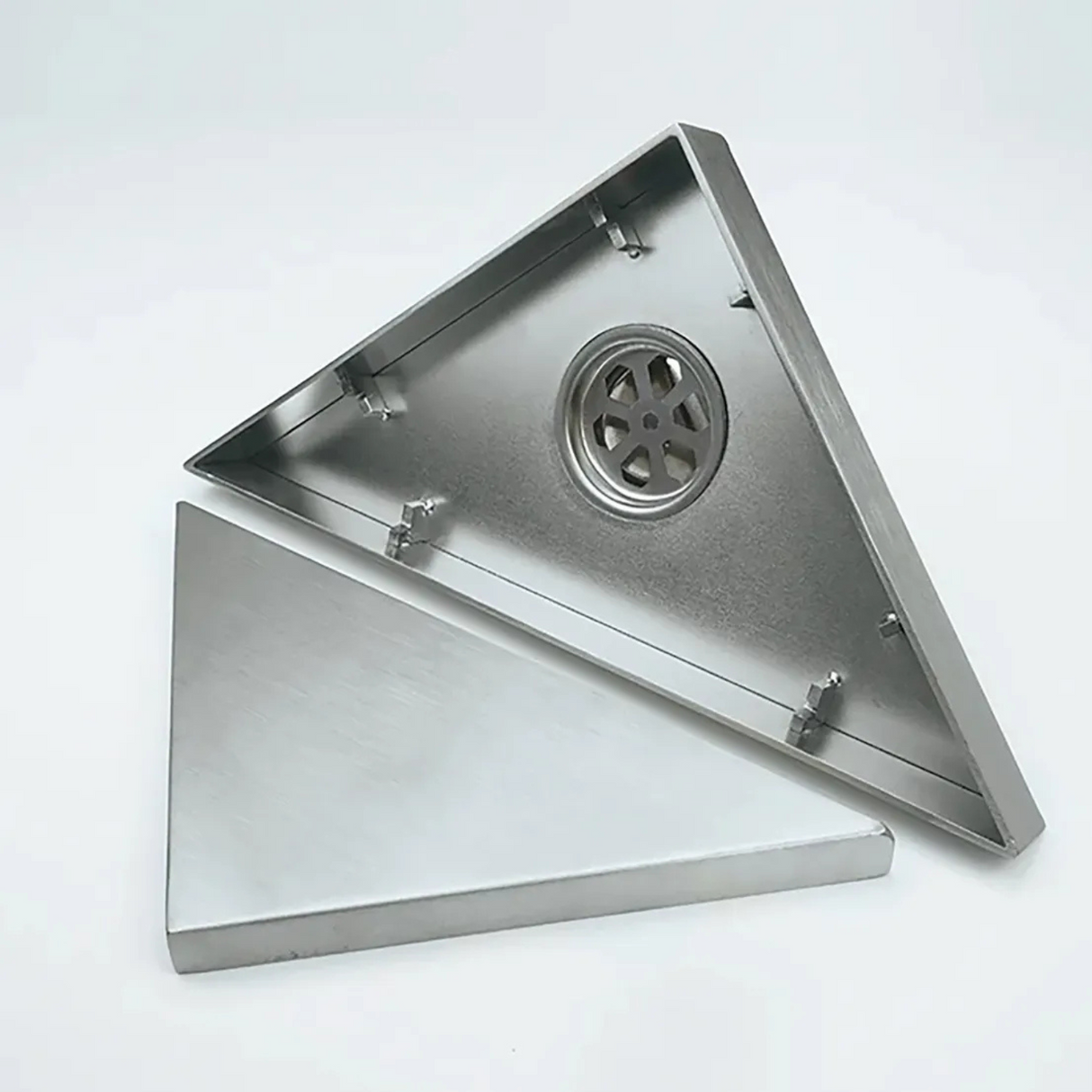 Desague Piso Triangular Acero Inoxidable Antiodor 15x15