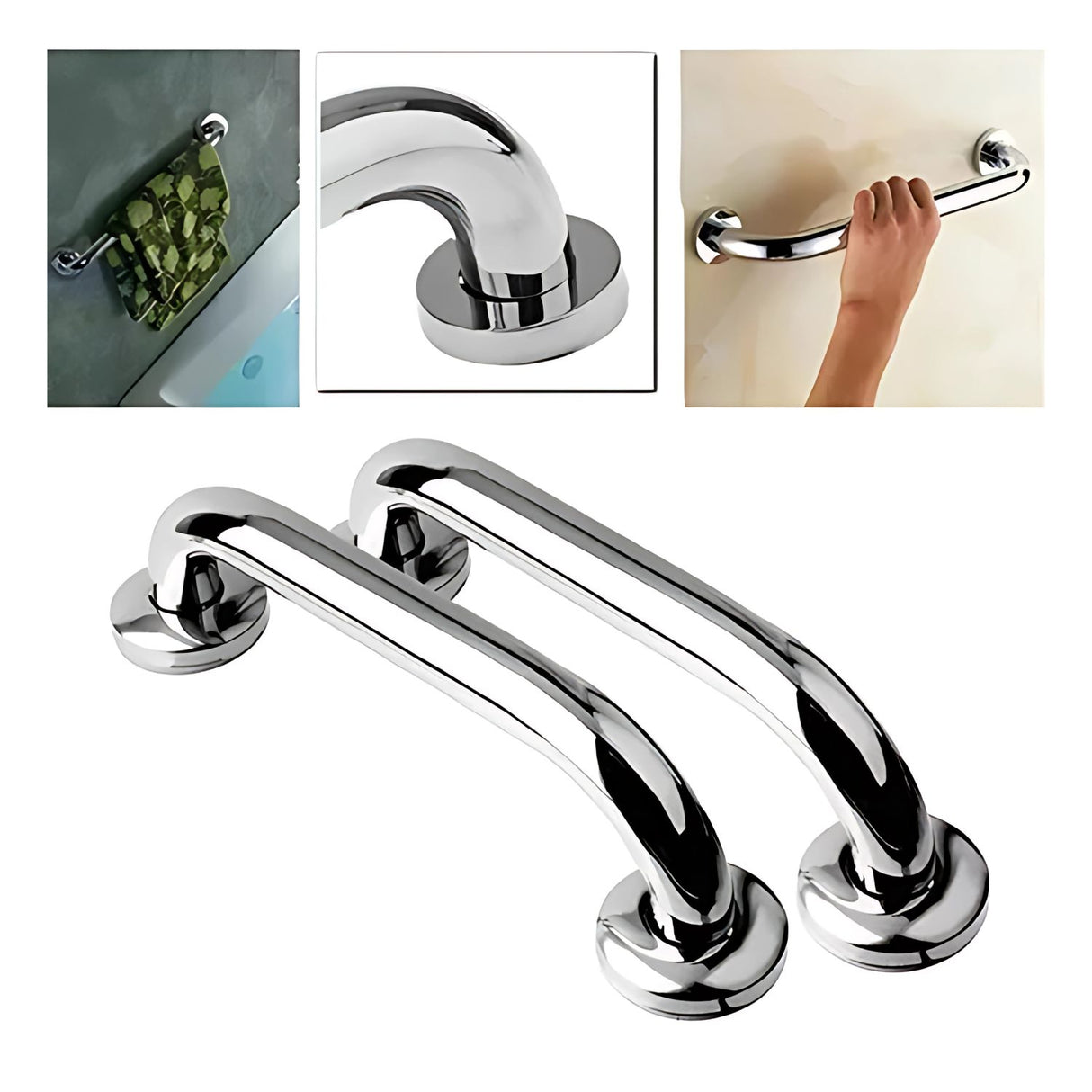 Barra de Seguridad en Acero Inoxidable Alta Calidad 30 - 40 - 50 - 60  cm - Superficie Lisa y Brillante, alta calidad