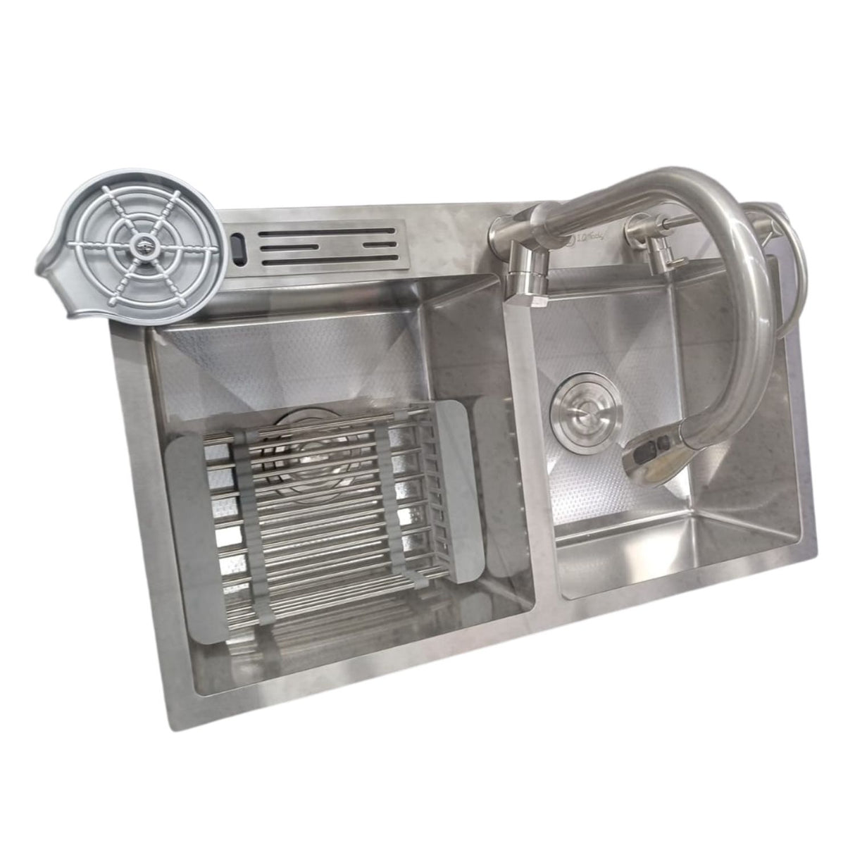 Set Lavaplatos Doble Lujo en Acero Inoxidable 304 - 75x45 cm