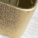 Lavamanos De Sobreponer Rectangular Ary Gold - Acabado Martillado Externo - 46 x 33 x 14 Cm