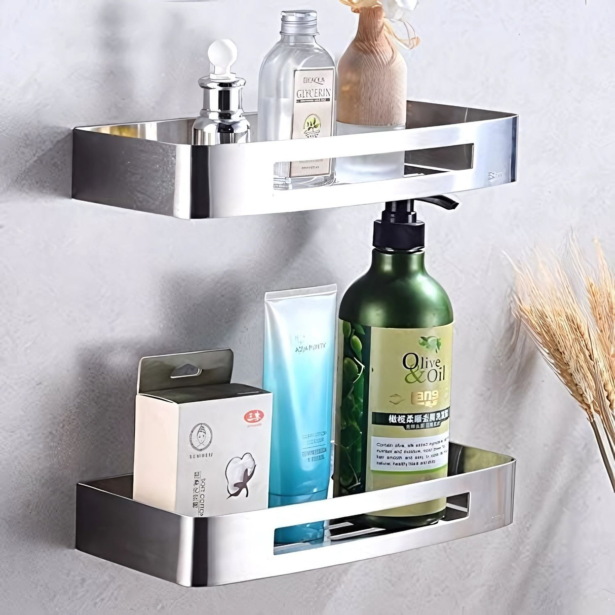 Repisa Rectangular tipo Rejilla para Baño en Acero SUS 304 - 30X12 cm
