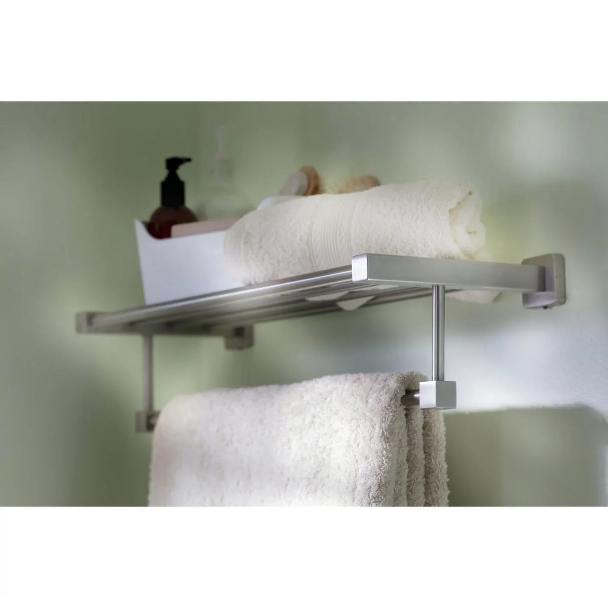 Toallero Repisa Triple Barra Square en Aluminio - 60 cm