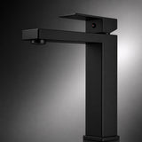 Grifería Alta Monocontrol Paris Negra en Acero Inoxidable 30 cm para Lavamanos