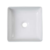 Lavamanos de Sobreponer Cuadrado Cerámico Blanco 39 × 39 cm