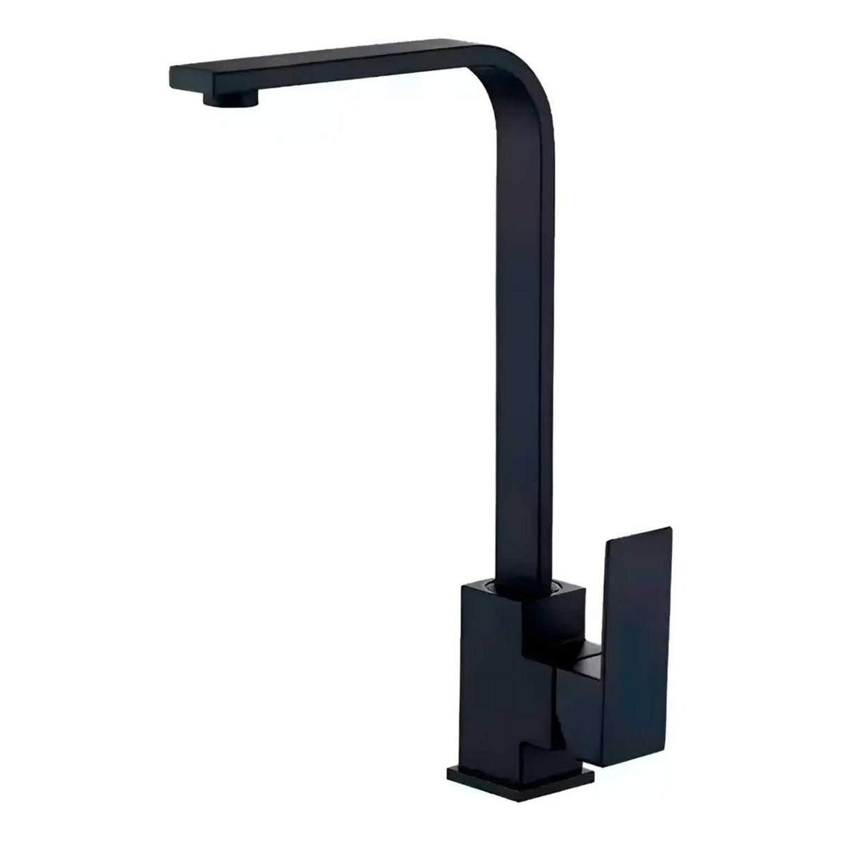 Grifería Lavaplatos Negra Mate Cuello L Cuadrado Monocontrol 34 cm para Cocina Moderna