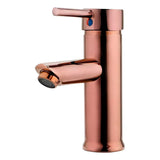 Grifería Lavamanos Bajo Monocontrol Oro Rosa 15 cm Alta con Alcance de 8 cm
