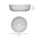Lavamanos Draco Redondo en Granito Blanco para Sobreponer 42 cm
