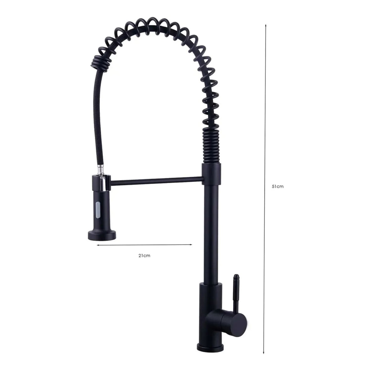 Grifería Lavaplatos Cisne Industrial Negra Extraíble | Monocontrol Flexible para Cocina
