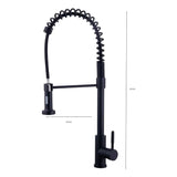 Grifería Lavaplatos Cisne Industrial Negra Extraíble | Monocontrol Flexible para Cocina
