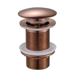 Desagüe Push para Lavamanos Cobre 7.8 cm Alto x 6.6 cm Ancho con Sosco Metálico 1 1/4 | Sistema Hongo Premium