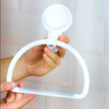 Toallero Semi-Aro con Ventosa Color Blanco - Super Adherente, Soporta hasta 2kg, Fácil Instalación, Sin Perforar Paredes