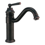 Grifería Lavamanos Bajo Negro Mate Vintage Monocontrol 18 cm | Llave para Baño