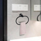 Toallero Aro L. Turmalina Negro (Aluminio) - Resistente A La Corrosión