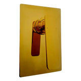 Mezclador Monocontrol Ducha Empotrado Oro Brillante 18x12 cm con Manija 11 cm