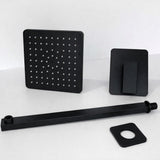 Conjunto Ducha Orca Negro Mate Cuadrada 25 cm - Tipo Lluvia con Brazo para Baño