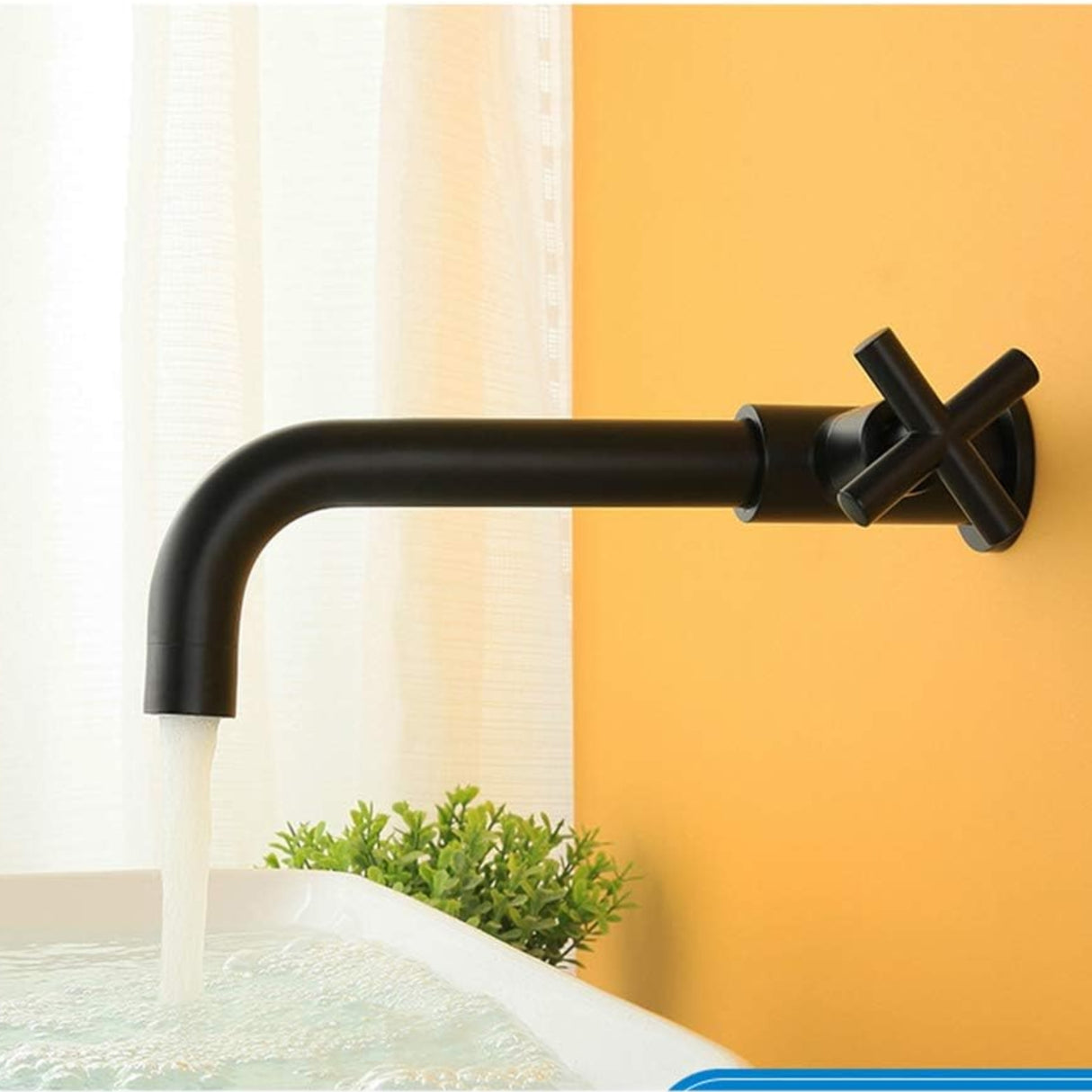 Llave Lavamanos Pared Negra