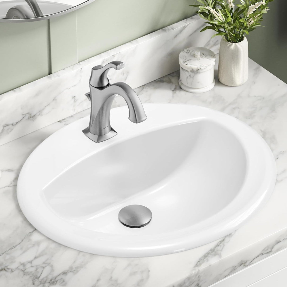 Lavamanos De Empotrar - Sobreponer Rennes Blanco 52 x 46 cm Blanco Con Rebose